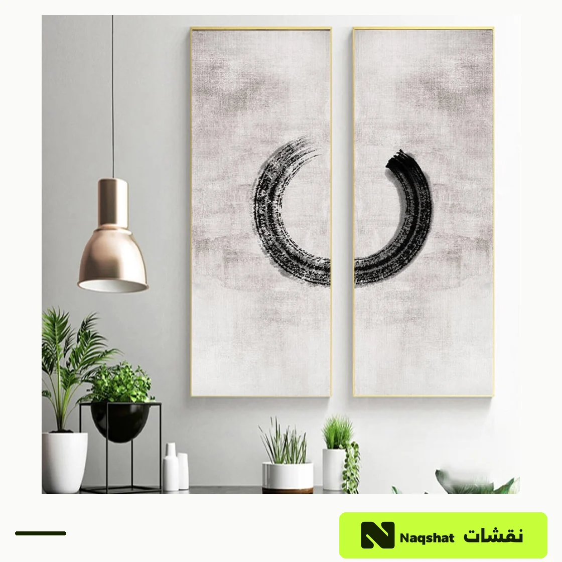 طقم لوحتين كانفس فن تجريدي