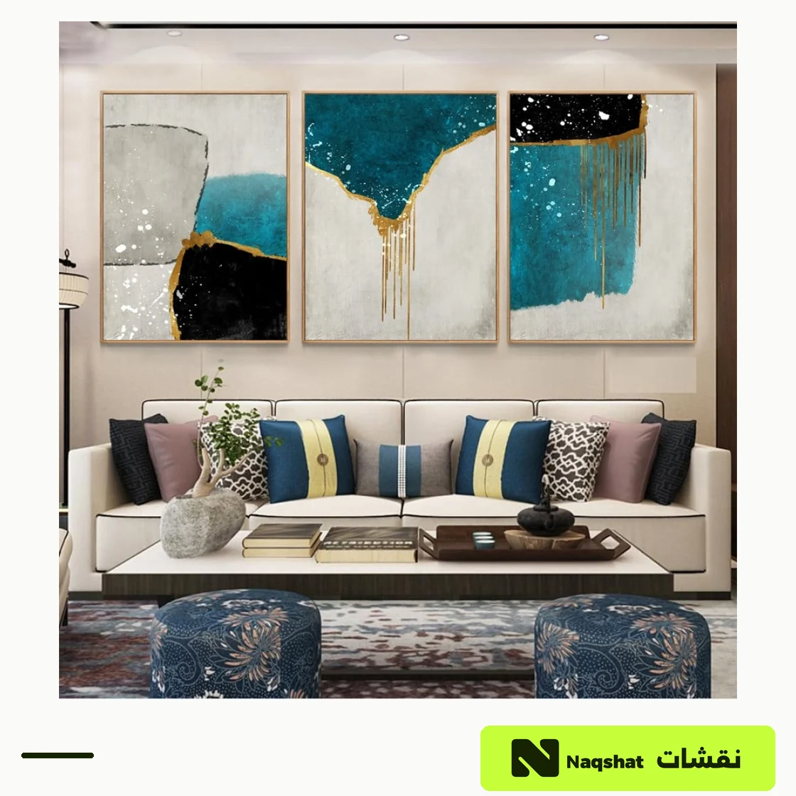 طقم من ثلاث لوحات كانفس